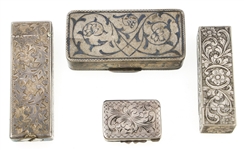 SILVER BOXES, LIGHTER, & LIPSTICK CASE