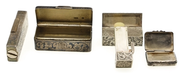 SILVER BOXES, LIGHTER, & LIPSTICK CASE