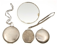 STERLING SILVER COMPACTS & MIRROR