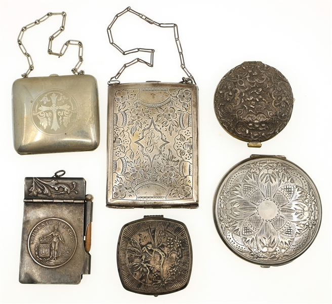 SILVERPLATED COMPACTS, PURSES, & POCKET ITEMS 