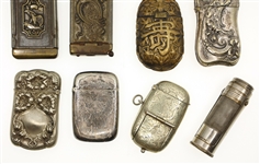 BASE METAL & SILVERPLATED MATCH SAFES / POCKET VESTAS