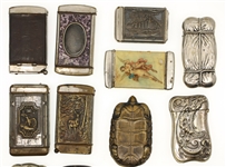 BASE METAL & SILVERPLATED MATCH SAFES / POCKET VESTAS