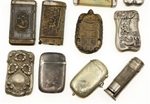 BASE METAL & SILVERPLATED MATCH SAFES / POCKET VESTAS