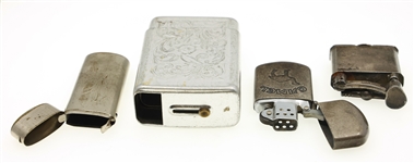 SILVER-TONE CIGARETTE CASES, LIGHTERS & MATCH SAFE 