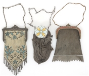 ENAMEL-ACCENTED MESH EVENING BAGS