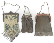 ENAMEL-ACCENTED MESH EVENING BAGS