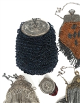BEADED EVENING BAGS W/ DECORATIVE HANDLES/LIDS