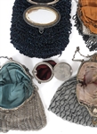 BEADED EVENING BAGS W/ DECORATIVE HANDLES/LIDS