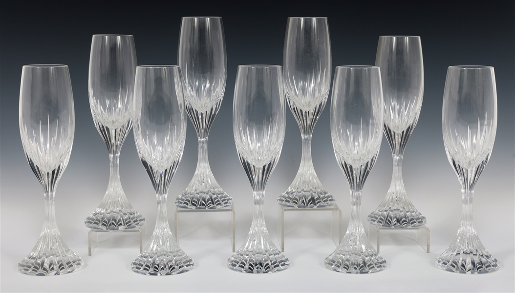BACCARAT CRYSTAL MASSENA CHAMPAGNE FLUTES 