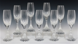 BACCARAT CRYSTAL MASSENA CHAMPAGNE FLUTES 
