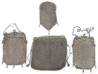 SILVER-TONE MESH EVENING BAGS 