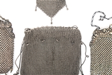 SILVER-TONE MESH EVENING BAGS 