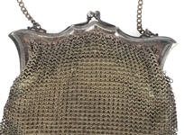 NICKEL SILVER MESH EVENING BAGS