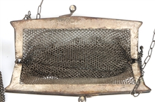 NICKEL SILVER MESH EVENING BAGS