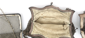 NICKEL SILVER MESH EVENING BAGS