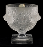LALIQUE CRYSTAL FROSTED VASE & JAR 