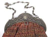 EARLY 20TH C. BEADED EVENING BAGS W/ SILVER-TONE FRAMES