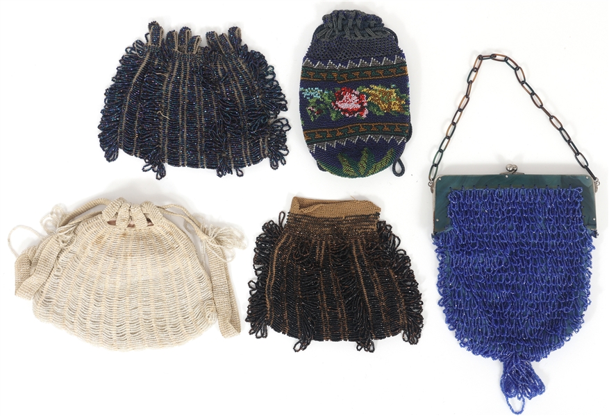 DRAWSTRING & KISS CLASP BEADED EVENING BAGS
