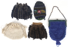 DRAWSTRING & KISS CLASP BEADED EVENING BAGS