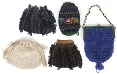 DRAWSTRING & KISS CLASP BEADED EVENING BAGS
