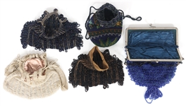 DRAWSTRING & KISS CLASP BEADED EVENING BAGS