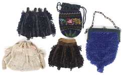 DRAWSTRING & KISS CLASP BEADED EVENING BAGS