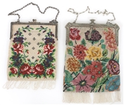 EARLY 20TH C. FLORAL BEADED EVENING BAGS