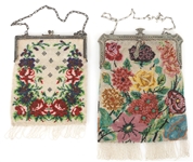 EARLY 20TH C. FLORAL BEADED EVENING BAGS