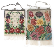 EARLY 20TH C. FLORAL BEADED EVENING BAGS