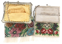 EARLY 20TH C. FLORAL BEADED EVENING BAGS