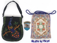 GLASS MICRO-BEADED EVENING BAGS & COIN PURSE