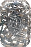 19TH C. GORHAM STERLING SILVER OVERLAY & GLASS FLASK