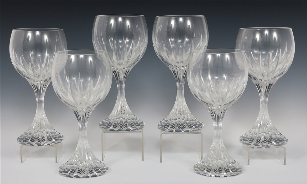 BACCARAT CRYSTAL MASSENA TALL WATER GOBLETS 