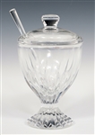 BACCARAT CRYSTAL MASSENA CANDLESTICKS & MUSTARD JAR