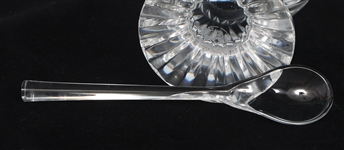 BACCARAT CRYSTAL MASSENA CANDLESTICKS & MUSTARD JAR