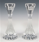BACCARAT CRYSTAL MASSENA CANDLESTICKS & MUSTARD JAR