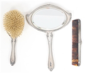 WEIGHTED STERLING FOSTER & BAILEY VANITY SET 