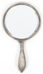 WEIGHTED STERLING SILVER VANITY HAND MIRROR & HAIRBRUSH