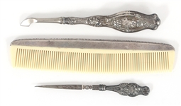 WEIGHTED STERLING SILVER VANITY/DRESSER SET ITEMS 