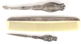 WEIGHTED STERLING SILVER VANITY/DRESSER SET ITEMS 