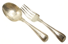 STERLING SILVER GORHAM OLD FRENCH BABY SPOON & FORK