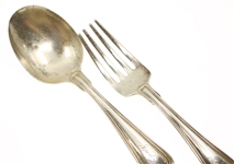 STERLING SILVER GORHAM OLD FRENCH BABY SPOON & FORK