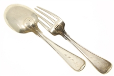 STERLING SILVER GORHAM OLD FRENCH BABY SPOON & FORK