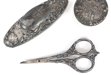 WEIGHTED STERLING SILVER VANITY / DRESSER SET & FRAME