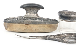WEIGHTED STERLING SILVER VANITY / DRESSER SET & FRAME