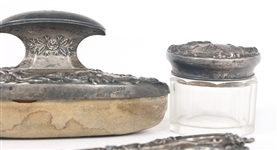WEIGHTED STERLING SILVER VANITY / DRESSER SET & FRAME