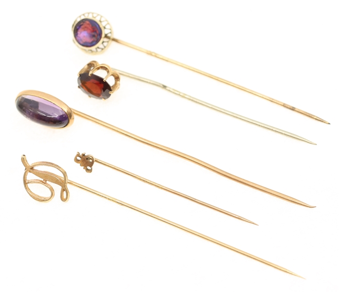 14K YELLOW GOLD STICK PINS 
