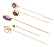 14K YELLOW GOLD STICK PINS 