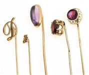 14K YELLOW GOLD STICK PINS 