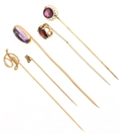 14K YELLOW GOLD STICK PINS 